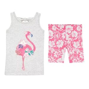 Carter's Pink and Gray Pajama Sets with Flamingo Prints